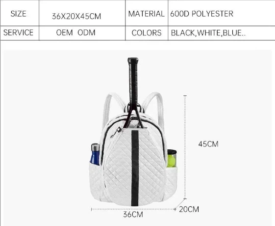 Large Capacity White Portable Tennis Bag